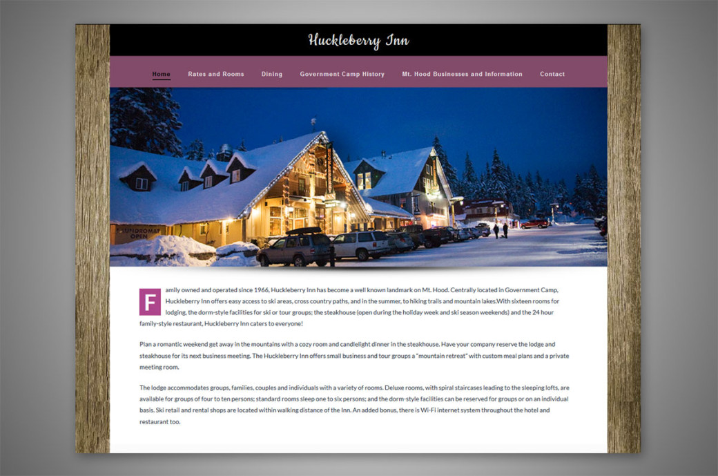 huckleberry inn wordpress website redesign